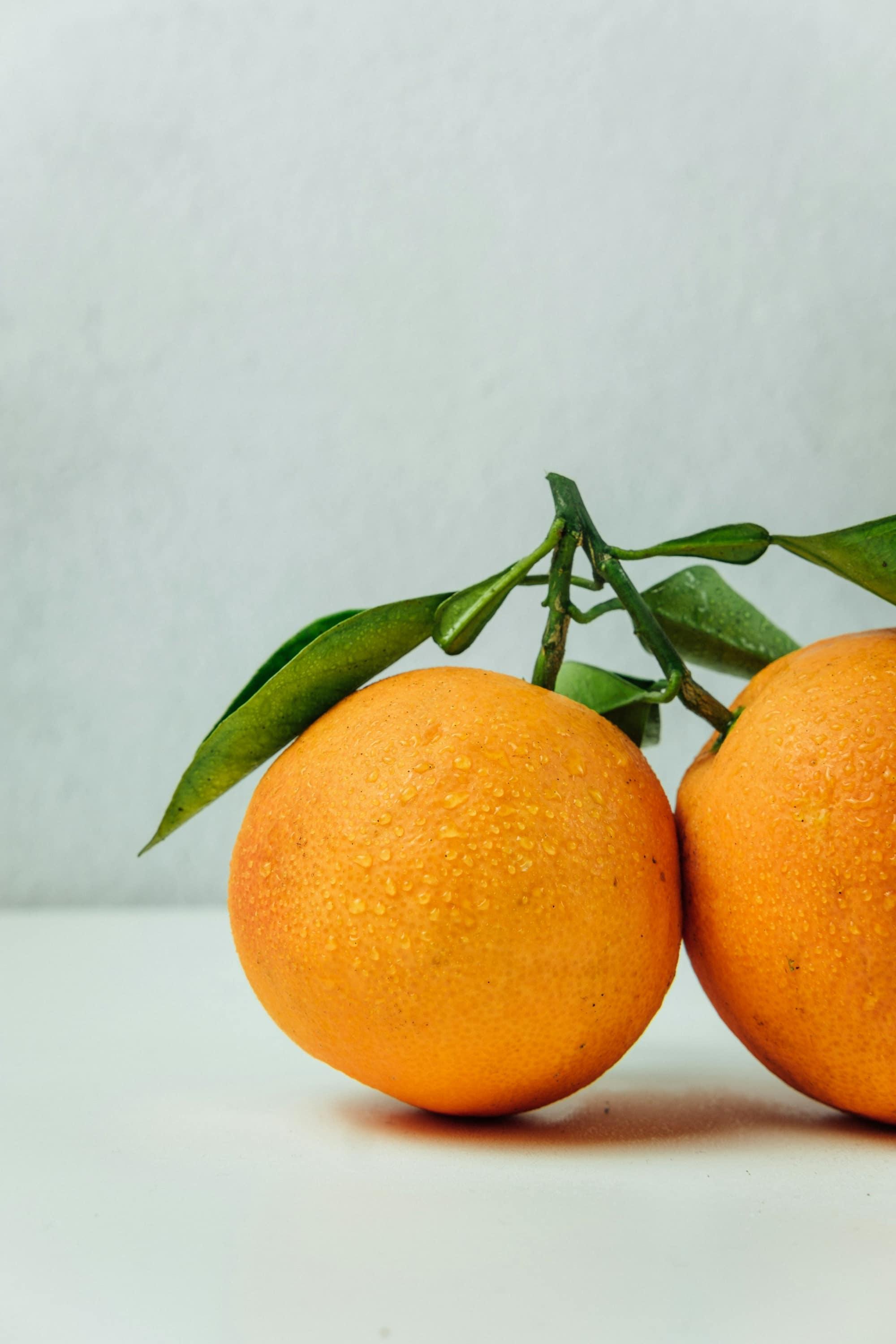 Fresh Griffith oranges with leaves